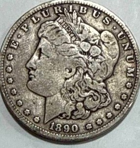 lot 53 image: 1890-O Morgan Silver Dollar