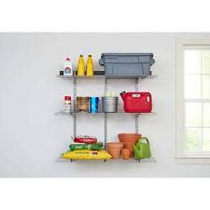 lot 47 image: Rubbermaid FastTrack Garage 16 in. x 48 in. Wire Garage Wall Shelving Kit    Customer Returns See Pictures