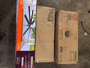 lot 26 image: Lot of Assorted Lighting Ceiling Fan Missing Parts Various Models and Conditions  Customer Returns See Pictures