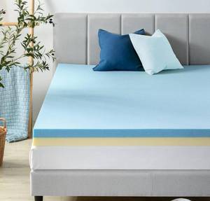 lot 21 image: ZINUS 4 Inch Green Tea Cooling Gel Memory Foam Mattress Topper, Cooling Gel Foam, Pressure-Relieving Design