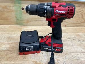 lot 190 image: BAUER 20V Cordless, 12 in. DrillDriver Kit with Battery and Charger (08192555)