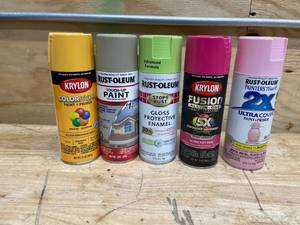 lot 215 image: Lot of 5 - Various Spray Paint