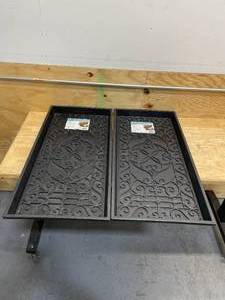 lot 247 image: Lot of 2 - TrafficMaster Black 16 in. x 30 in. x 2 in. Rubber Boot Tray