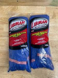 lot 250 image: Lot of 2 - Libman 968 Wet Mop Head, large, 20 oz.