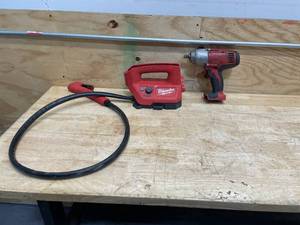 lot 284 image: Lot of 2 - Milwaukee 12 Impact Wrench and Powered Head (Not Working)