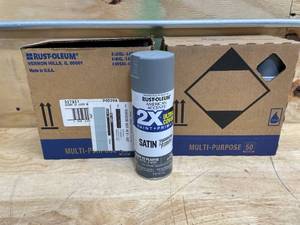lot 289 image: Lot of 12 - Granite, Rust-Oleum American Accents 2X Ultra Cover Satin Spray Paint- 12 oz
