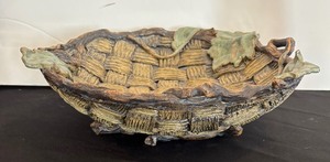 lot 34 image: Woven Basket Style Pottery Bowl