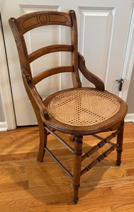 lot 48 image: Vintage Eastlake Walnut Caned Seat Chair