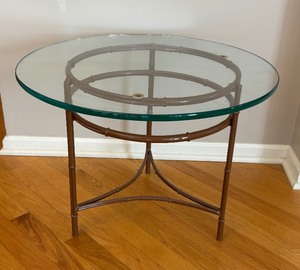 lot 51 image: Petite Glass Top Accent Table