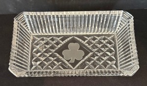 lot 78 image: Vintage Waterford Crystal Irish Clover Butter Dish  Trinket Tray