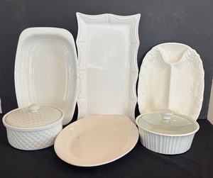 lot 109 image: White Platters and Bowls by Corningware, Fitz & Floyd, Kennex, Ceriart and More