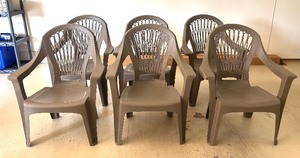 lot 113 image: Set of Six Resin Patio Chairs