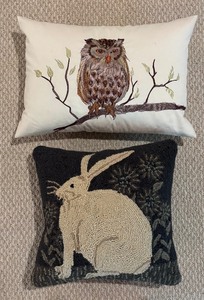 lot 115 image: Owl and Bunny Decorative Accent Pillows
