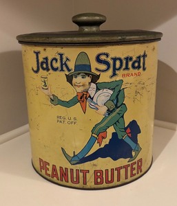 lot 4A image: Vintage Jack Sprat Peanut Butter Pail