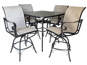 lot 24 image: Patio Table with Four Swivel Chairs
