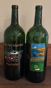 lot 119 image: Large Louis M. Martini Napa Valley and The Monterey Vineyard Wine Bottles