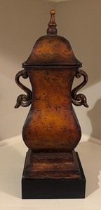 lot 120 image: Rustic Style Lidded Decorative Metal Urn