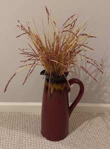 lot 133 image: Lovely Pitcher  Vase with Faux Foliage