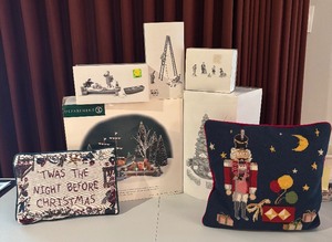 lot 136 image: Department 56 Village and Accessories including The Emily Louise, Sea Captain and his Mates, Town Tree and More