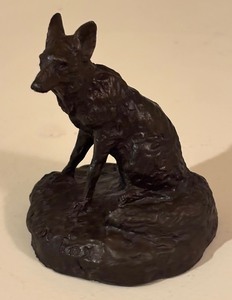 lot 143 image: Original Bob Scriver Red Fox Bronze Sculpture