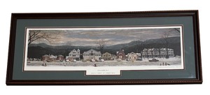 lot 142 image: Stockbridge Main Street at Christmas Print by Norman Rockwell