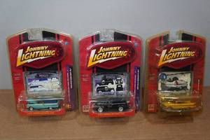 lot 134 image: 3 Johnny Lightning Die Casts - Falcon, Ford, Delivery Vans and Belvedere