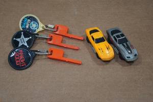lot 154 image: 2 Vintage Kid Co Burnin Key Cars with 3 Keys