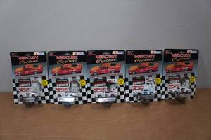 lot 176 image: 5 Racing Champions Mercury Cyclone Stock CarCollectors Cards and Stands