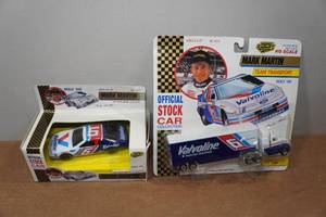 lot 180 image: Road Champs 143 Scale Stock Car and 187 Scale Team Transport Replicas - Mark Martin