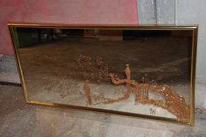 lot 234 image: Vintage Etched Wall Mirror