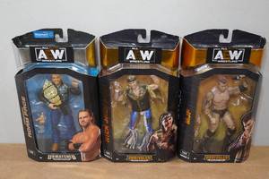 lot 258 image: 3 Wrestling Action Figures - Adam Page, Nick Jackson & MJF