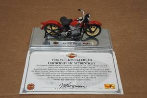 lot 312 image: Maisto Harley Davidson 1936 EL Knucklehead 118 Scale Model