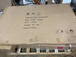 lot 318 image: Magnetic Glass Whiteboard 72x48