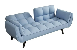 lot 3 image: CRO Decor The Blue Soft Sofa is Suitable for Small Spaces in Apartment Bedrooms 573929(LWH)