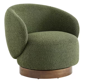 lot 28 image: Spruce & Spring Noah Green Performance Fabric Swivel Accent Chair