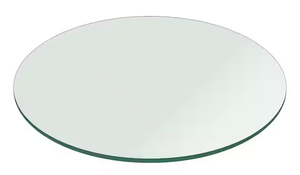 lot 30 image: Fab Glass and Mirror Clear Round Glass Table Top, Thickness Tempered Flat Edge Polished