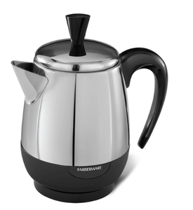 lot 108 image: Farberware Electric Coffee Percolator 2-4 Cup, FCP240, Stainless Steel Basket