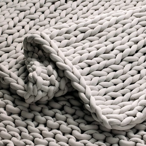 lot 180 image: 50x70 12lbs Solid Knit Weighted Blanket - Casaluna