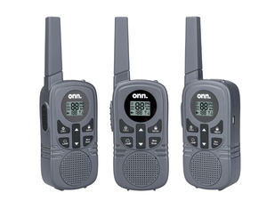 lot 185 image: 3PCS Onn. 23 mile Walkie Talkie with Two Way Radios, LED Light, 22 FRS Channel Options