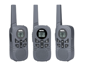 lot 187 image: 3PCS Onn. 23 mile Walkie Talkie with Two Way Radios, LED Light, 22 FRS Channel Options