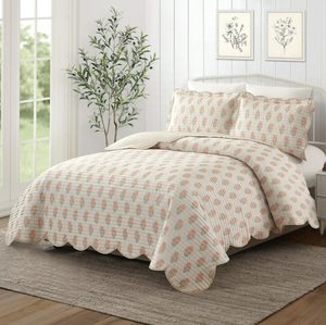 lot 193 image: 3PCS FullQueen Mainstays Beige Paisley Quilt Set
