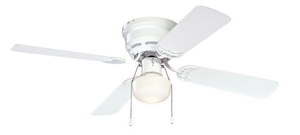 lot 226 image: Mainstays 42 White Incandescent Flushmount Hugger Ceiling Fan