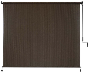 lot 264 image: Outdoor Roller DARK GREY Shade Exterior Cordless Patio Roll Up Shade Blinds for Deck Porch Balcony Backyard