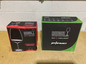 lot 157 image: LOT OF 2 Riedel Wine Glasses