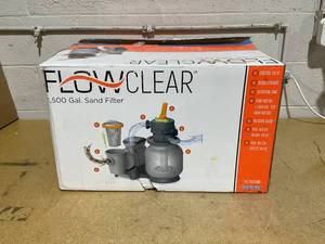 lot 160 image: Bestway 58498E Flowclear 1500 Gallon Sand Filter Pool Pump for Above Ground 300 to 11,200 Gallon Swimming Pools with Adapter