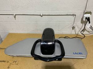 lot 176 image: Laciel 34 Large Steam Iron Press with LED Touch Screen, 1800W Steam Press with 5 Fabric Settings Language Conversion and Voice Prompts