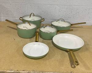 lot 337 image: GreenPan Assorted Pots, Pans And Lids