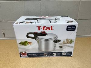 lot 224 image: T-Fal Secure Aluminum 6-Qt. Stovetop Pressure Cooker