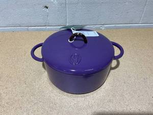 lot 47 image: Great Jones Dutch Baby Dutch Oven with Lid (Blueberry, 3.5-Quart)  Enameled Cast Iron