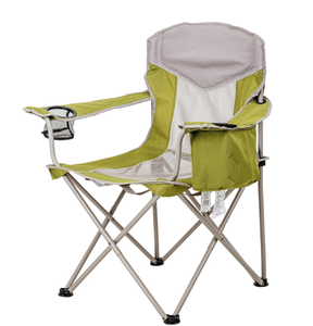 lot 460 image: Ozark Trail Adult Oversized Mesh Camp Chair with Cooler, Green & Gray